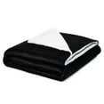 thumbnail image 3 of Deniau Flannel Reversible Sherpa Throw Blanket - Super Soft, 90" x 90", Black, 3 of 10