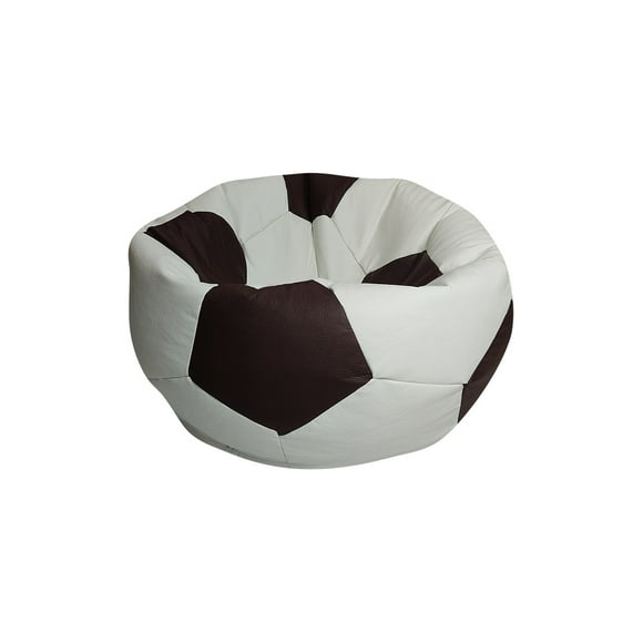 Puff Balón De Soccer LUNICS Confortable Blanco/Chocolate