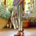 thumbnail image 4 of Casual Pants for Women Elastic Drawstring Waist Loose Straight Leg Summer Casual Linen Beach Pants with Pockets, 4 of 5