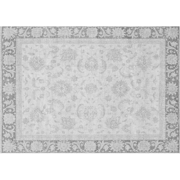 Ahgly Company Indoor Rectangle Abstract Gray Modern Area Rugs, 4' x 6'
