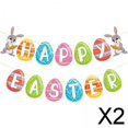 thumbnail image 1 of 2x Pancarta de Pascua Feliz, Huevo de Pascua, , Cartel Artístico, Conejo, Zanahoria, Bandera de Pascua DIY, Decoraciones de Fiesta para Niños, 2 piezas, 1 of 7