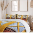 thumbnail image 6 of Ambesonne Nostalgic Duvet Cover Set, Urban House in Town, 2-Calking, Orange and Blue, 6 of 7