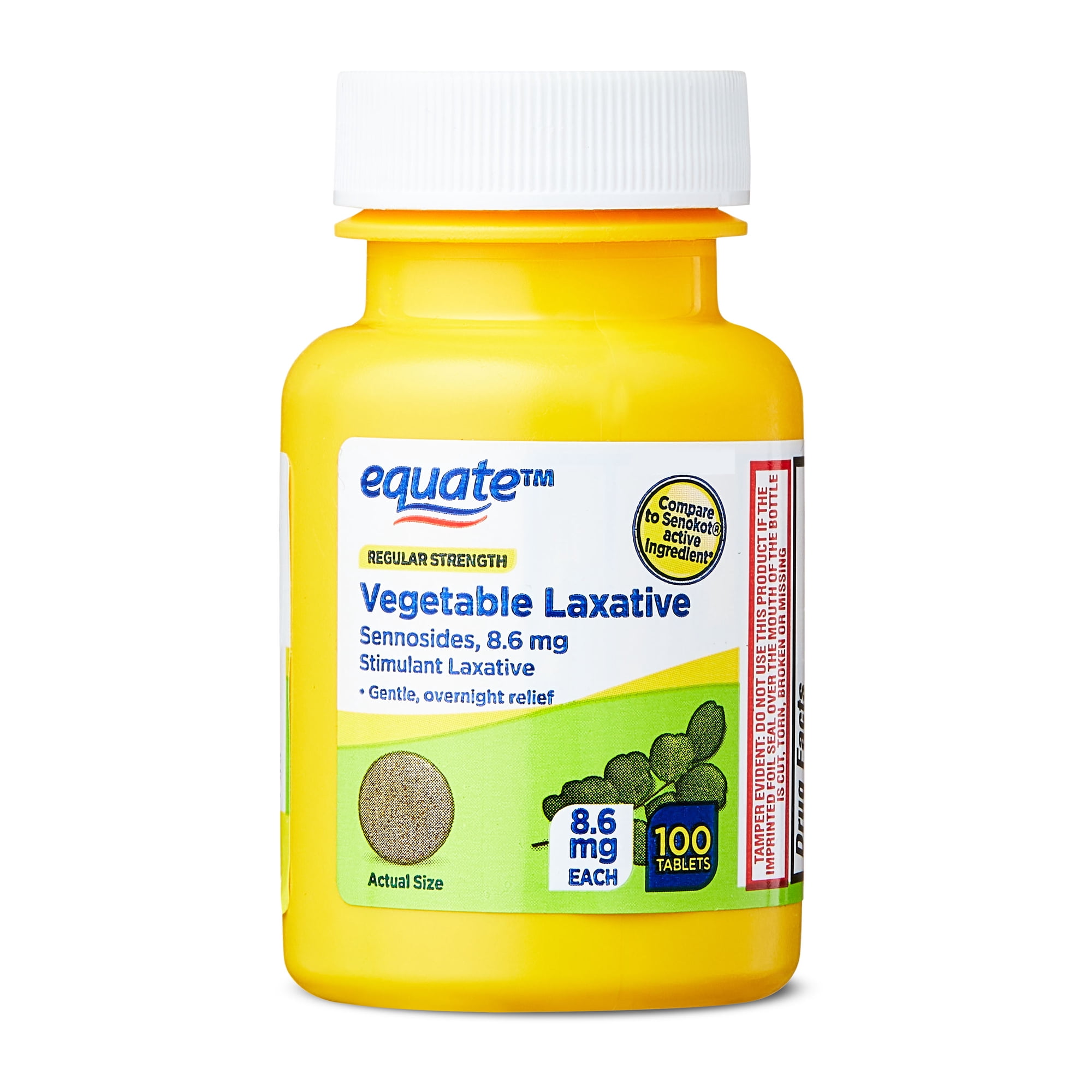 Equate Natural Vegetable Laxatives, Sennosides 8.6mg, 100 Tablets, Compare to the Active Ingredient in SenokotÂ®