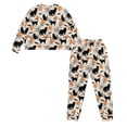thumbnail image 3 of Tutoliy Halloween Pjs for Women Cat Pumpkin Printed Pajama Set Crewneck Nightwear Spider Web Printed Plus Size Loungewear with Pockets, L, 3 of 7