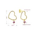 thumbnail image 2 of Devuggo 925 Sterling Silver Gold Plated Love Heart Pink Swarovski Crystal Stud Earrings,Mother’s Day Gifts for Mom, 2 of 7
