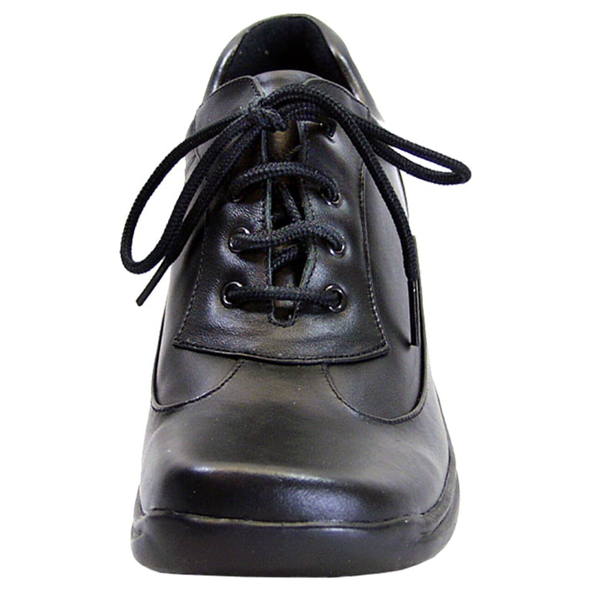 24 HOUR COMFORT Maja Women's Wide Width Leather Oxfords BLACK 9