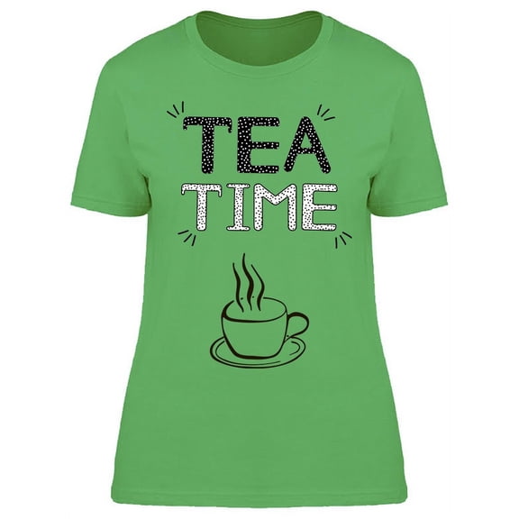 Tea Time Dots, Cup Sketch T-Shirt Women -Image by Shutterstock, Female Medium