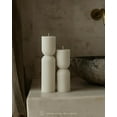 thumbnail image 2 of LAWA Hourglass Pillar Candle - Large Beautiful Handmade Pillar Scented Soy Wax Elegant Bubble Aesthetic Candle Housewarming Gift Home Room Shelf Decor Idea - White (Set of 2), 2 of 9