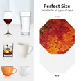 thumbnail image 6 of Naloa Autumn Leaf Leather Coasters for Drinks, Durable Drink Coasters 4 Set for Tabletop Protection, Luxurious Home Décor and Housewarming Gift ( {designName})Octagon, 6 of 6
