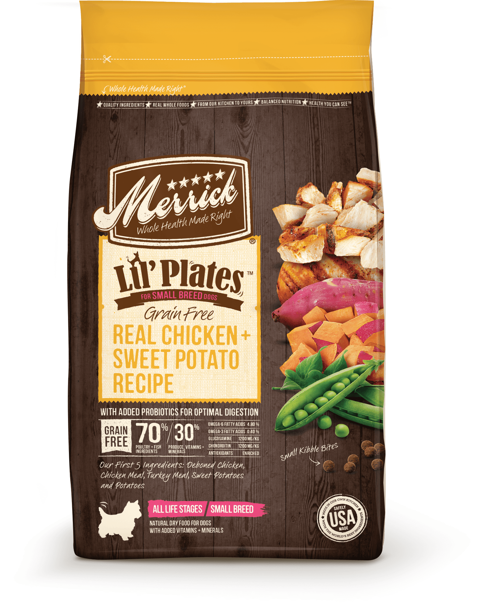 Merrick Lil' Plates Small Breed Dog Food, Grain Free Real Chicken and Sweet Potato Recipe, Small