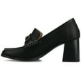 thumbnail image 3 of Journee Womens Aisha Moc Toe Stacked Heel Comfort Pumps, 3 of 10