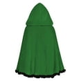 thumbnail image 5 of Christmas Cloak for Women Casual Print Lace Pleated Lace Solid Color Hooded Short Velvet Cape, 5 of 6