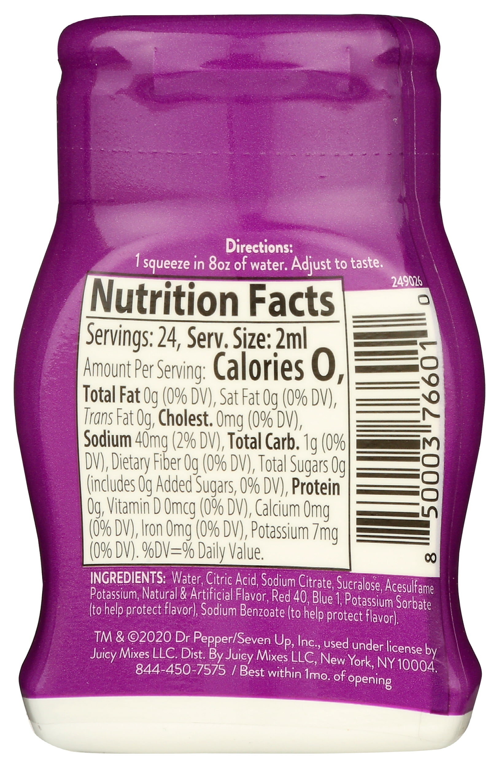Pack of 6, Crush Grape Liquid Water Enhancer, 1.62 fl oz