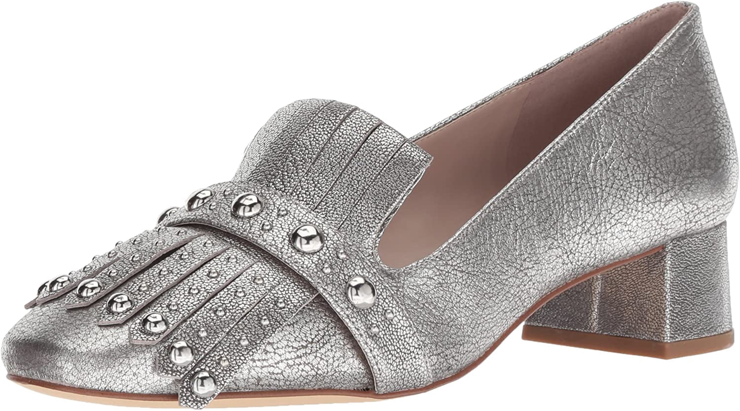 nine west silver loafers
