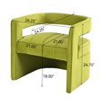 thumbnail image 4 of Modern Velvet Accent Chair with Ribbed Detail, Luxury Curved Fully Upholstered Accent Chair, Green (No Assembly Needed), 4 of 9