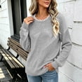 thumbnail image 6 of Bxsruta Womens Sweaters Scalloped Neck Long Sleeve Ribbed Knit Pullover Casual Tops, 6 of 8