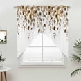 thumbnail image 2 of Swag Valance Curtains for Windows, Brown Eucalyptus Leaves Light Filtering Kitchen Curtains with Rod Pocket, Summer Watercolor Leaf Window Treatment Valances for Living Room, 36x36 - 2 PCS, 2 of 9