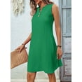 thumbnail image 6 of Women Summer Dresses for Island Vacation Sleeveless V Neck Tunic Dress Casual Beach Sundress Green M, 6 of 9