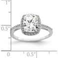 thumbnail image 5 of Sterling Silver Rhodium-Plated 9X7 Cushion Cz Ring (Size 8) Made In Thailand qr6950-8, 5 of 5
