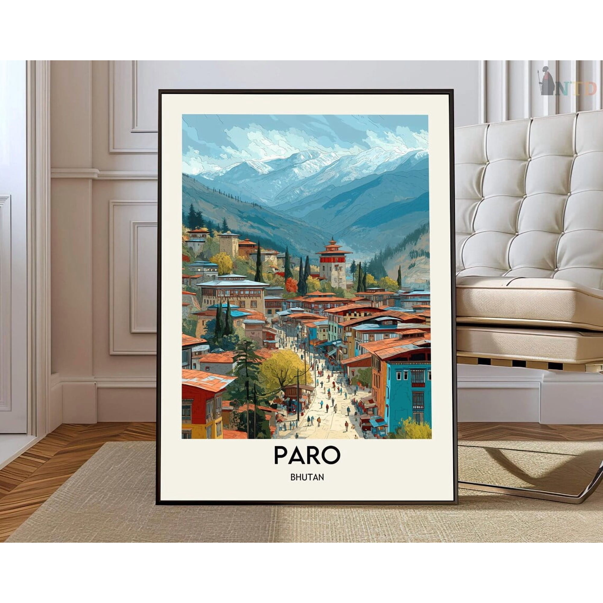 Paro Bhutan Tiger Nest Poster Home Decor Office Wall Art Living Room Decor, Paper Poster Only