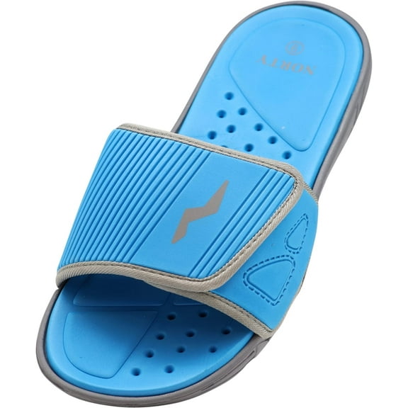 Norty Men's Summer Comfort Casual Slide Flat Strap Shower Sandals Slip On Shoes