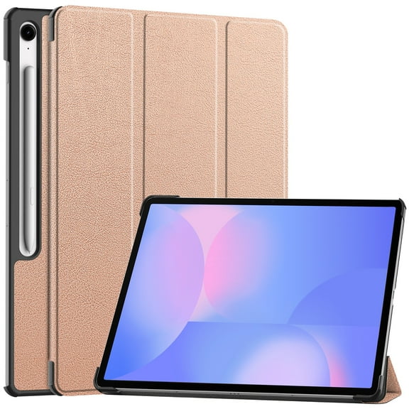 ELEHOLD Case for Samsung Galaxy Tab S10 FE , PU Leather Folio Case with Kickstand & Auto Sleep/Wake, Slim Lightweight Protective Cover,Rosegold