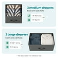 thumbnail image 4 of Chest of Drawers with Fabric Bins, Organizer Storage 5, Long Dresser with Wood Top for Bedroom, Closet, Entryway, Gray, 4 of 8