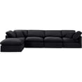 thumbnail image 3 of Meridian Furniture Indulge 129" Velvet L-Shaped Modular Sectional in Black, 3 of 9