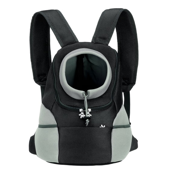 Uxcell Dog Backpack Carrier, Head Out Design, Front Chest Pet Hiking Carrying Bag for Cats or Small Dogs Up to 11lbs, Intended for Hiking / Camping / Traveling (Black, 12"x8"x16")