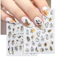 thumbnail image 4 of Dengmore Nail Art Polish Stickers Strap Gilding Leopard Print Gold Plant Lines Mixed Nail Stickers Full Cover Nail Decal Strips DIY Decals Beauty Nail Stickers, Women, 4 of 9
