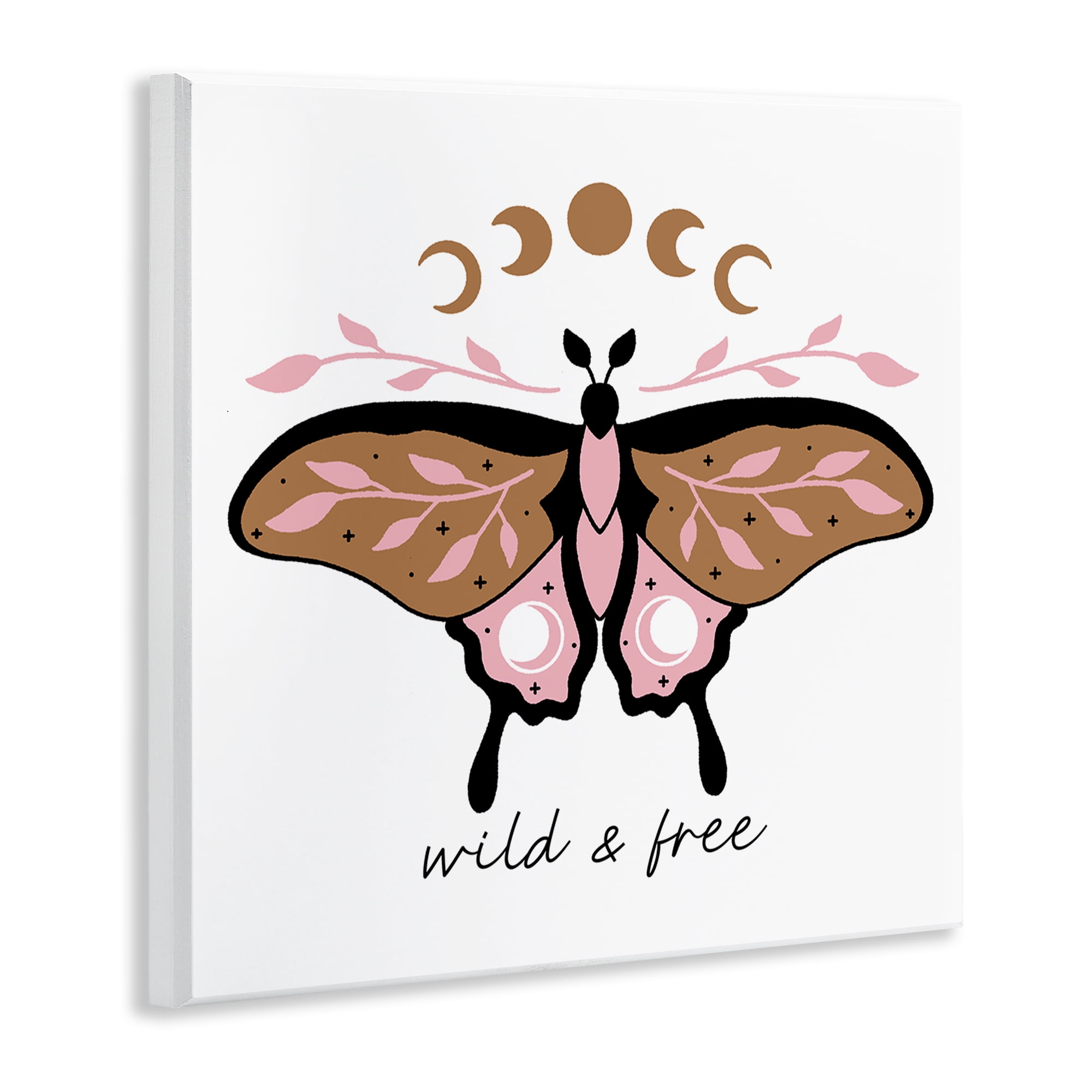 Stupell Industries Wild & Free Moth Animals Painting Unframed Art Print Wall Art, 12 x 12