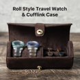 thumbnail image 1 of Luxury Leather Watch Case Cufflink Box With Pad Tie Case Travel Organizer, 1 of 5