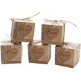 thumbnail image 3 of 50 Pieces Kraft Paper Candy Box With Hemp Rope Heart Imitation Bark Gift Bag, 3 of 5