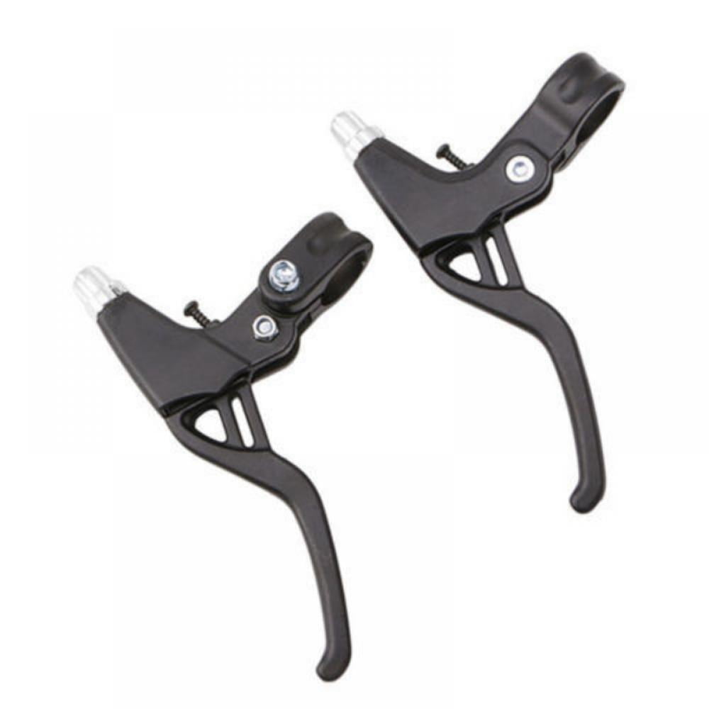 Bike Bicycle Parts Left Right Brake Lever Black Pair Silver Tone 