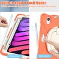 thumbnail image 3 of For iPad Mini 7th/6th Generation 8.3 inch 2024/2021 Case, 360 Rotatable Handle Stand, Shoulder Strap, Drop-Proof Design, Coral Orange, 3 of 7