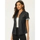 thumbnail image 2 of Camisa de Mezclilla Allegra K Manga Corta Negro XL, 2 of 6