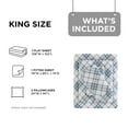 thumbnail image 4 of Regency Heights King Size Cotton Flannel Sheet Set, 4-Piece Flannel Bed Sheets King, 100% Cotton Bed Sheets Set with Deep Pocket, Blue Plaid, 4 of 7