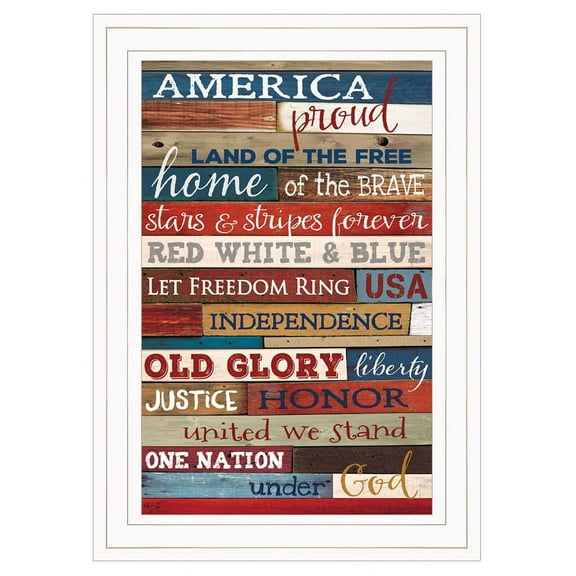 America Proud by Marla Rae Framed Print Wall Art Wood Multi-Color