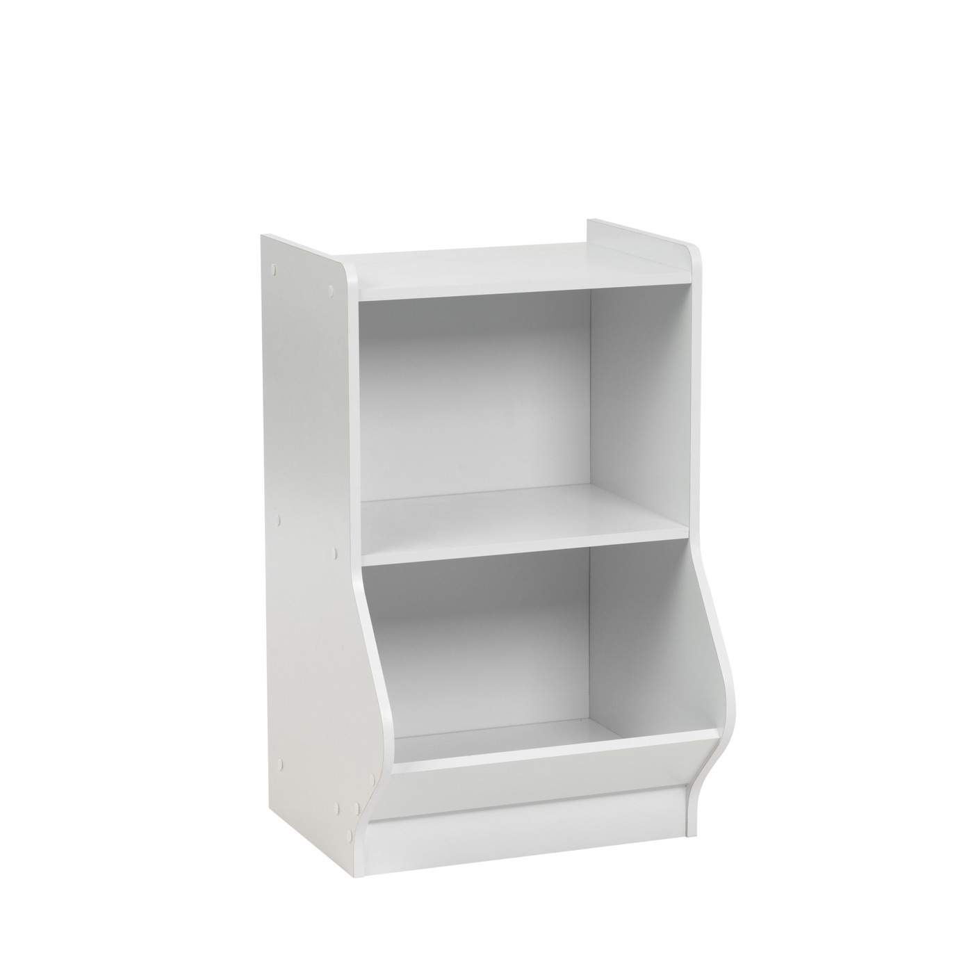 IRIS USA 2Tier Shelf Organizer with Easy Access Angled Cubby, White