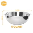 thumbnail image 6 of YBM Home Stainless Steel Mixing Bowl 11.87 inches Diameter - Silver, 5 Quart, 6 of 6