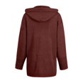thumbnail image 4 of Women's Cardigan Sweaters Hooded Button Down Front Jackets Winter Coat with Pockets Wine S, 4 of 5
