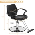 thumbnail image 2 of CL.HPAHKL Barber Chair Hair Salon Chair, Heavy Duty Hydraulic Pump Shampoo Chair, 360° Rotation, Height Adjustable Hair Stylist Chair, Black, 2 of 7