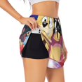 thumbnail image 3 of Lsque Bluey Printed Women's Running Shorts with Liner Pockets,Elastic Quick Dry Workout Athletic Gym Yoga Shorts,Womens High Waist Shorts-XX-Large, 3 of 9