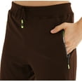 thumbnail image 4 of Tyhengta Mens Shorts Casual Sports Drawstring Zipper Pockets Elastic Waist Coffee 38, 4 of 8