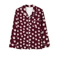 thumbnail image 5 of Censtreet Christmas Womens Pajama Sets 2 Piece Long Sleeve Sleepwear Soft Button Down Pjs Lounge Set, 5 of 7