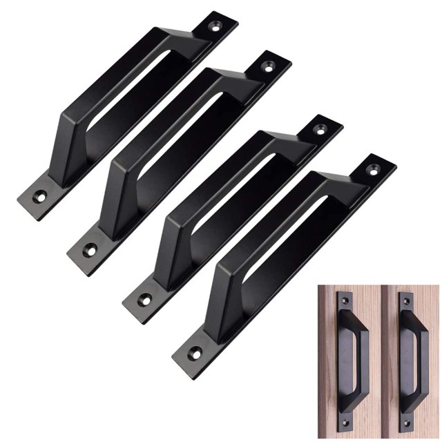 Manija de puerta corrediza de granero de acero al carbono, 4 Uds., tirador de puerta de madera, 19,6 cm, perfecto para puertas corredizas de madera, armarios y armarios