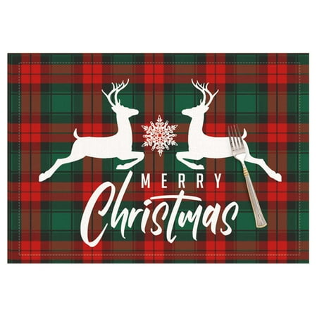 

Tarmeek Christmas Decorations Indoor Outdoor Placemat Merry Christmas Romantic Snowflake Red Placemat Heat Stain Table Mat Washable Table Mat Kitchen Table Decoration Accessories for Home Decor