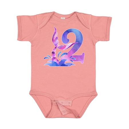 

Inktastic 2nd Birthday Mermaid Tail Gift Baby Boy or Baby Girl Bodysuit
