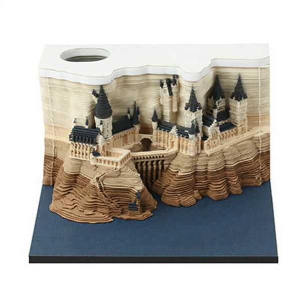 Calendario 3D JShteea Bloc de notas de escritorio Casa del castillo