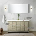 thumbnail image 4 of Rustic Double Bath Vanity 60" W X 20" D, White Quartz Top, Brushed Nickel Faucet, 55" Mirror - And Functional Unit Vanity, 55 In. Stain Scratch Proof Countertop, 4 of 5